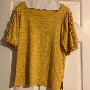 Ava James shirt with ruffled sleeves